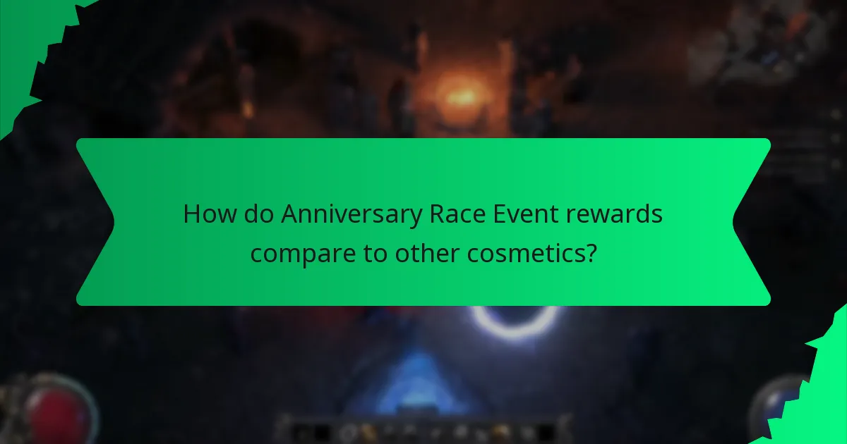 How do Anniversary Race Event rewards compare to other cosmetics?
