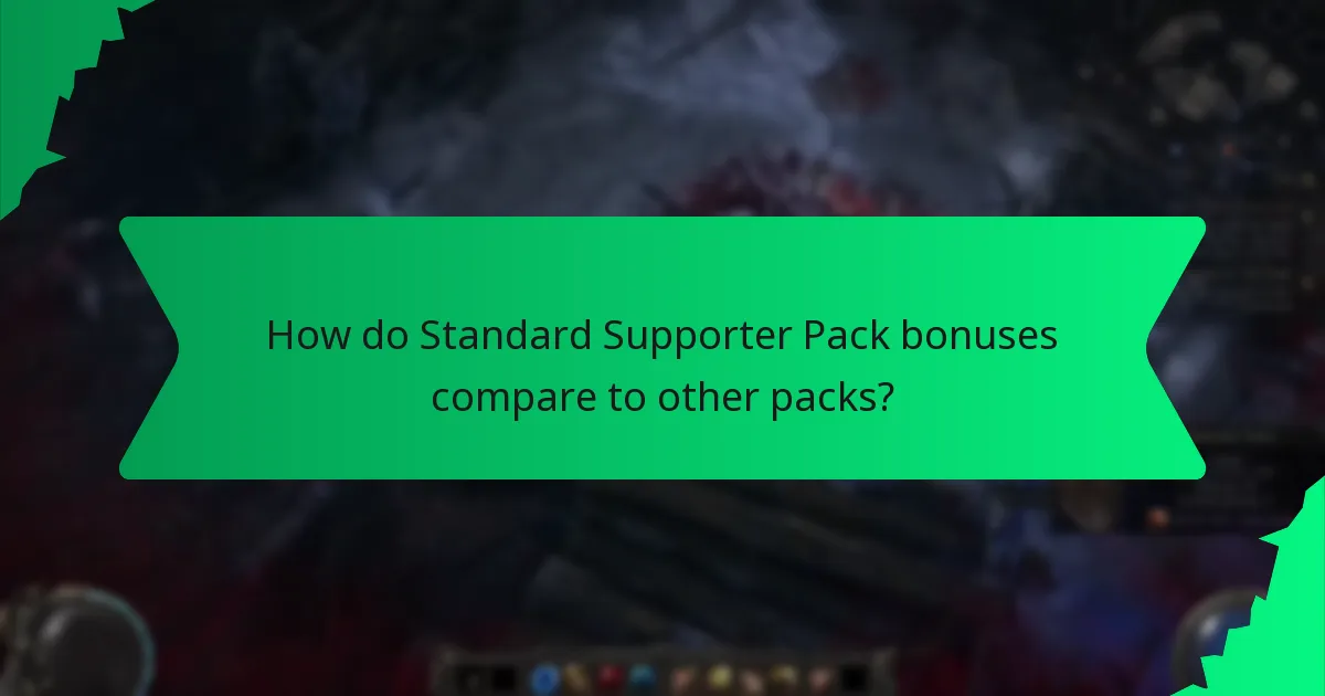 How do Standard Supporter Pack bonuses compare to other packs?