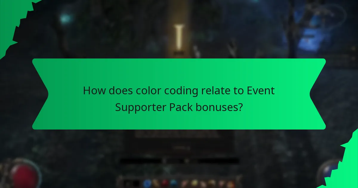 How does color coding relate to Event Supporter Pack bonuses?