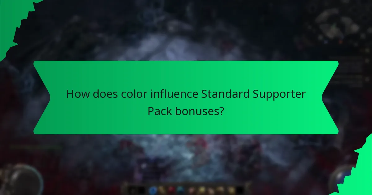 How does color influence Standard Supporter Pack bonuses?
