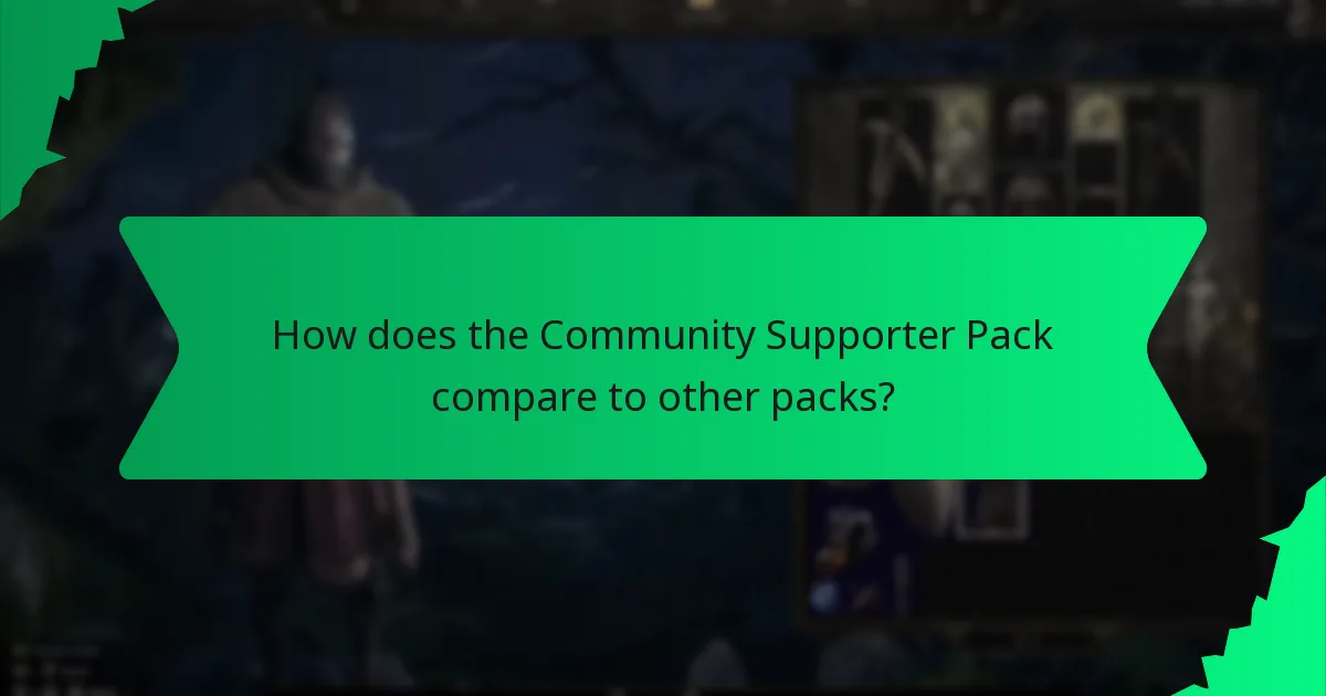 How does the Community Supporter Pack compare to other packs?