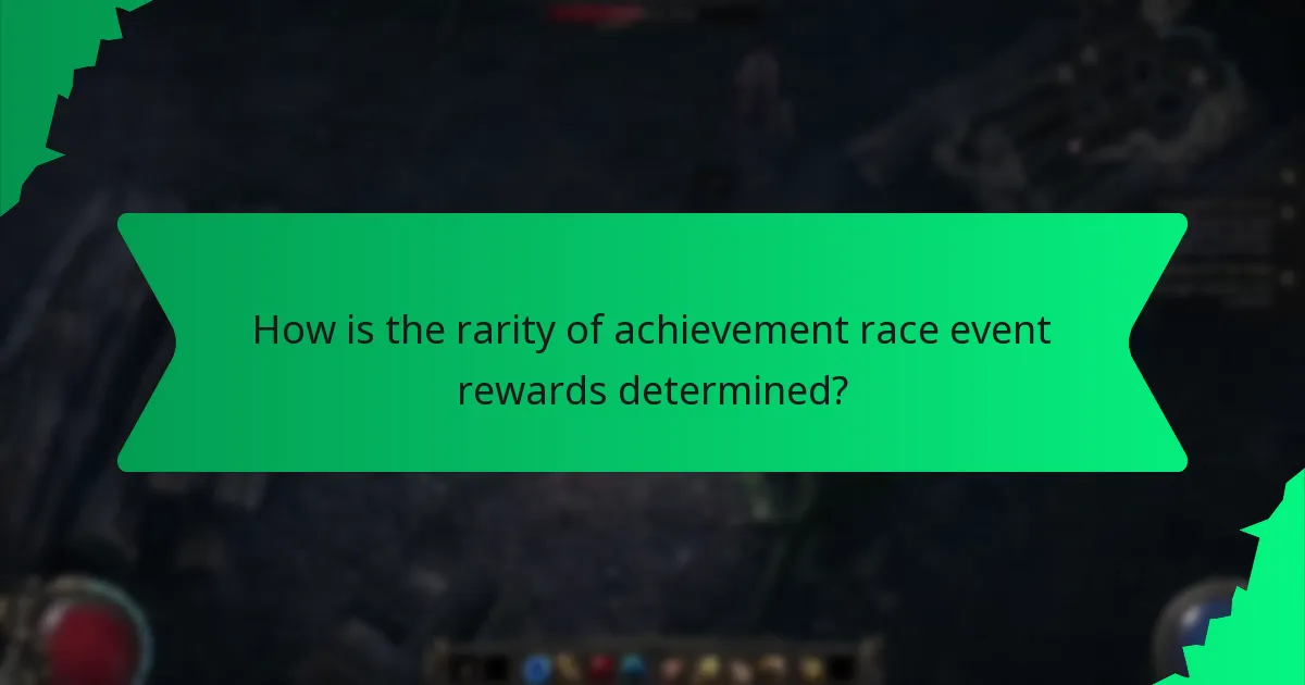 How is the rarity of achievement race event rewards determined?