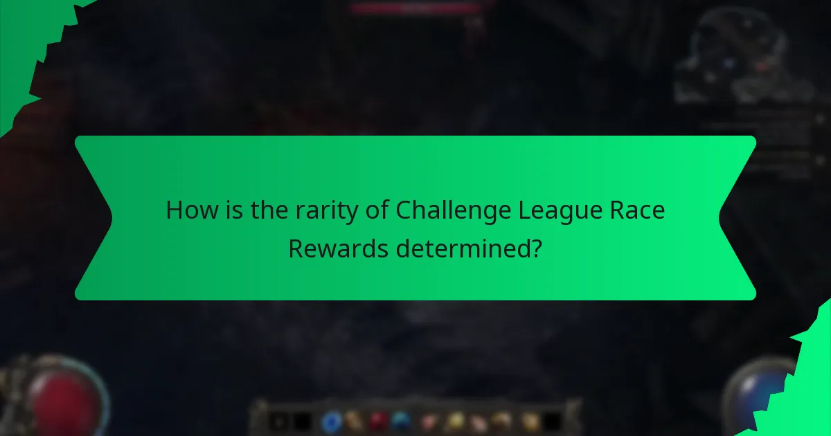 How is the rarity of Challenge League Race Rewards determined?