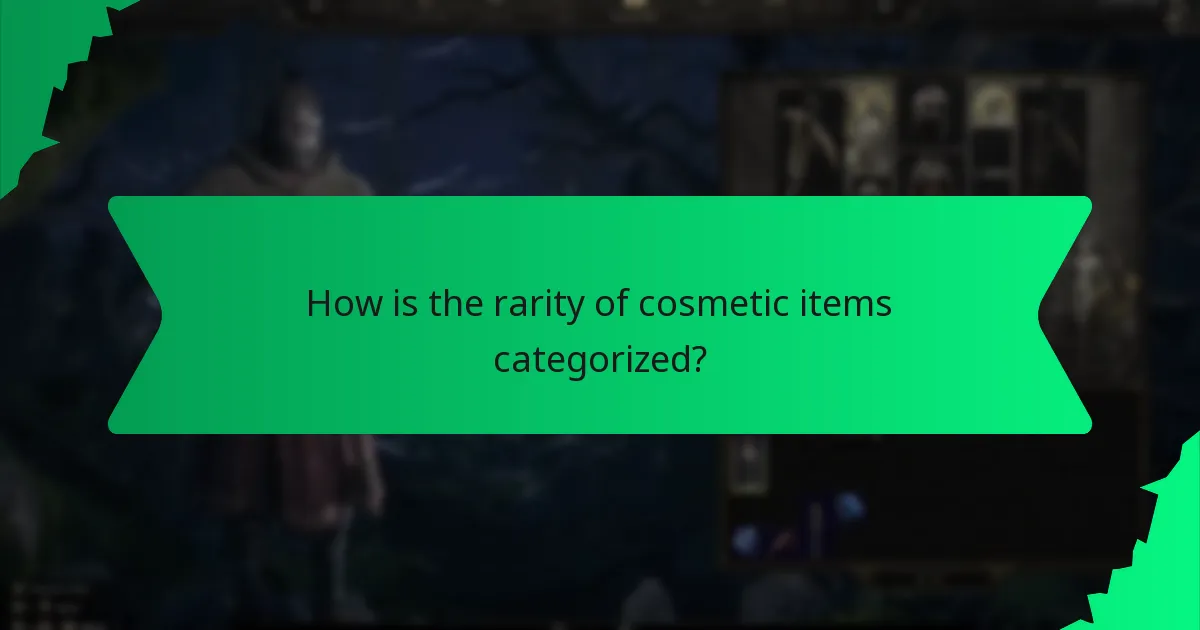 How is the rarity of cosmetic items categorized?