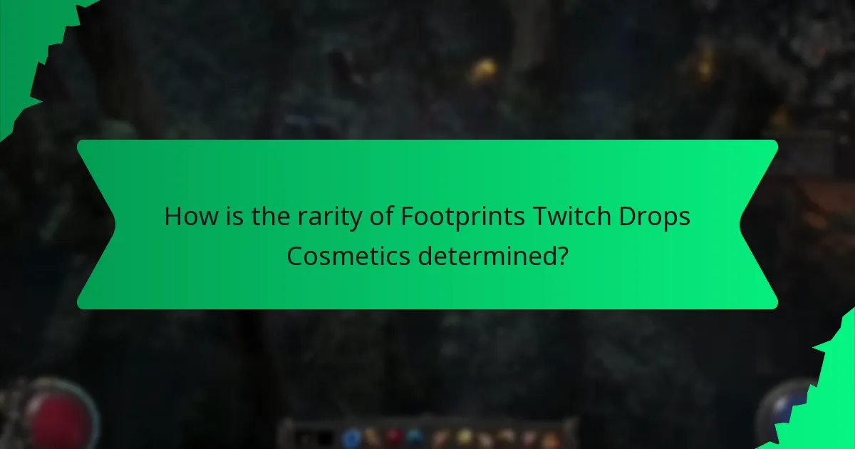 How is the rarity of Footprints Twitch Drops Cosmetics determined?