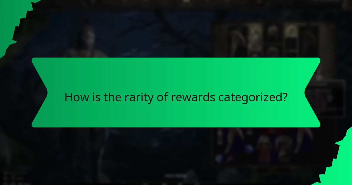 How is the rarity of rewards categorized?