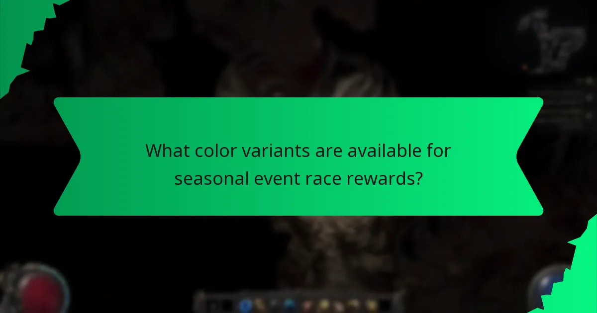 What color variants are available for seasonal event race rewards?
