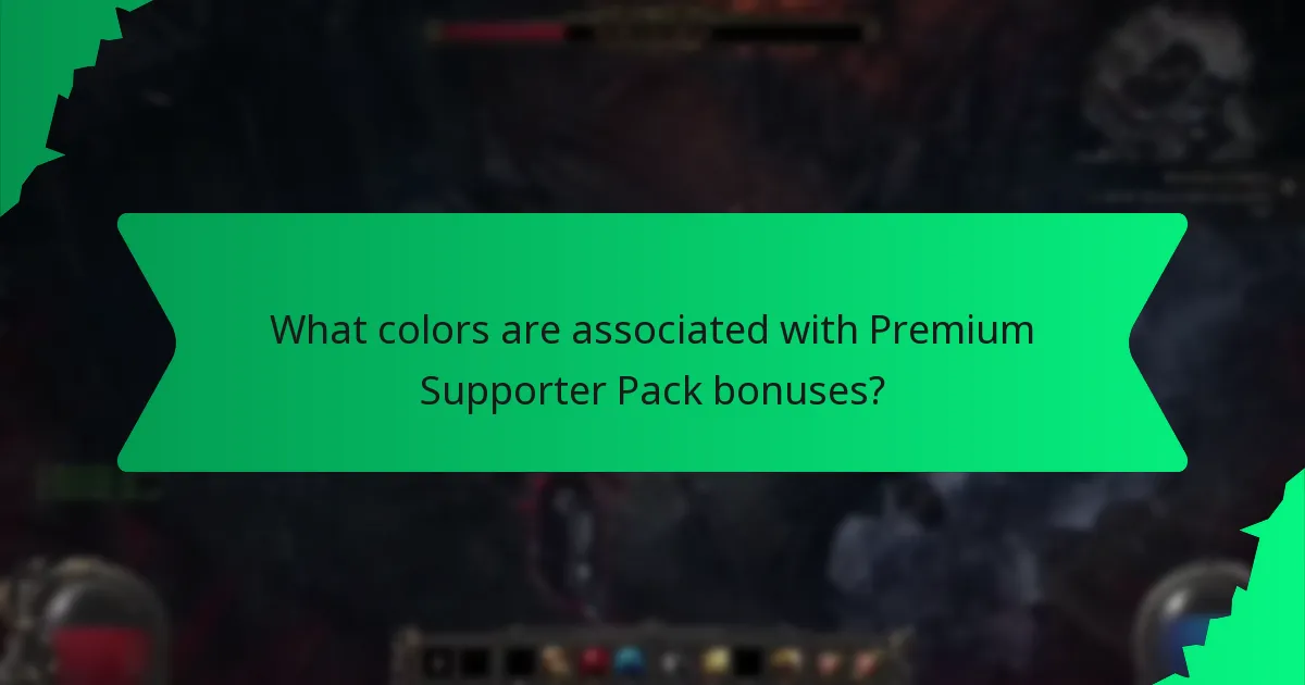 What colors are associated with Premium Supporter Pack bonuses?