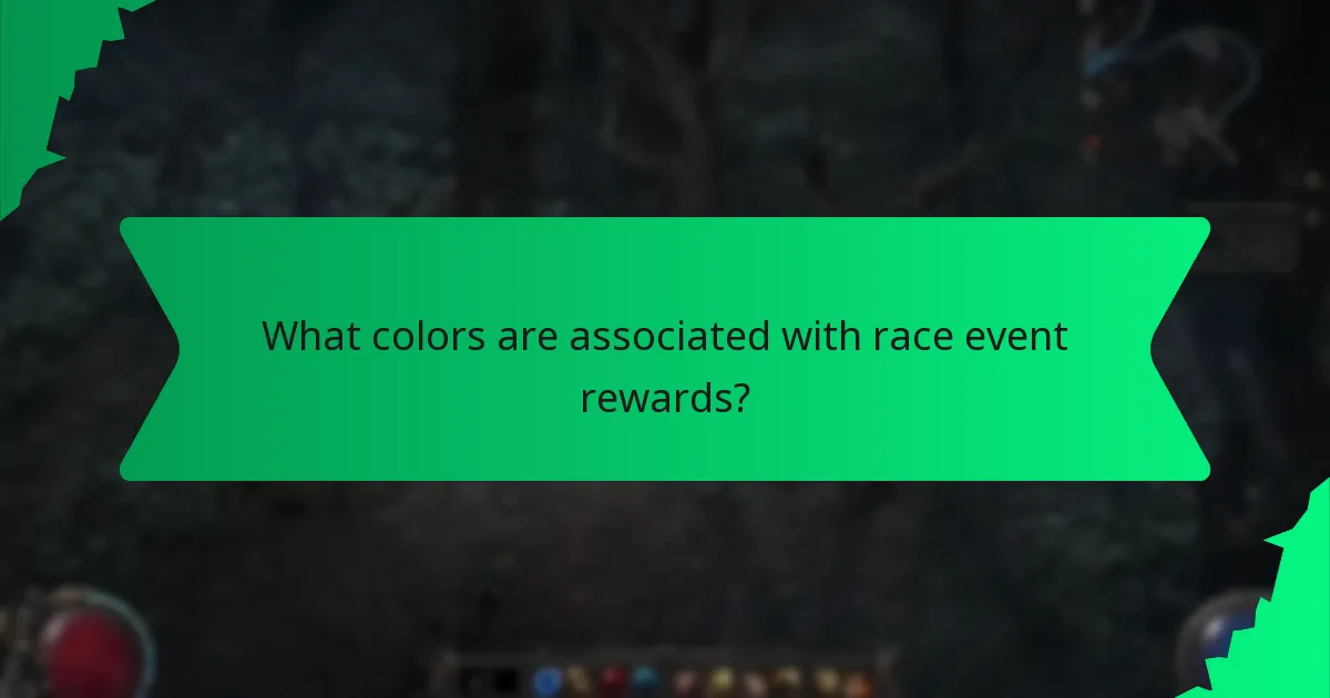 What colors are associated with race event rewards?