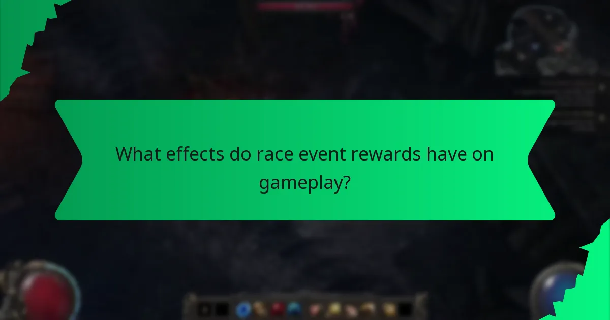 What effects do race event rewards have on gameplay?