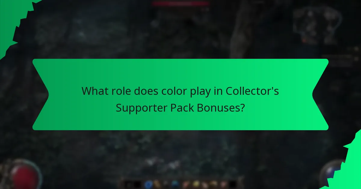 What role does color play in Collector's Supporter Pack Bonuses?
