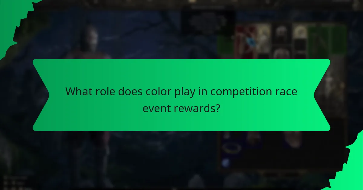 What role does color play in competition race event rewards?